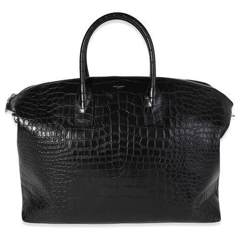 Saint Laurent Women's Giant Bowling Bag in Crocodile.